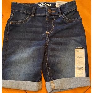 Sonoma Girls size 6 denim stretch shorts- NEW with tags